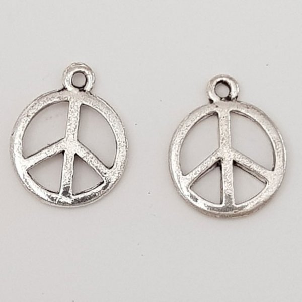 Peace &amp; Love Charm N&deg;03 Plata x 10 piezas