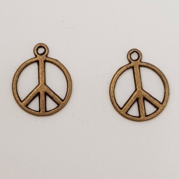 Peace &amp; Love Charm N&deg;07 Bronce x 10 piezas.
