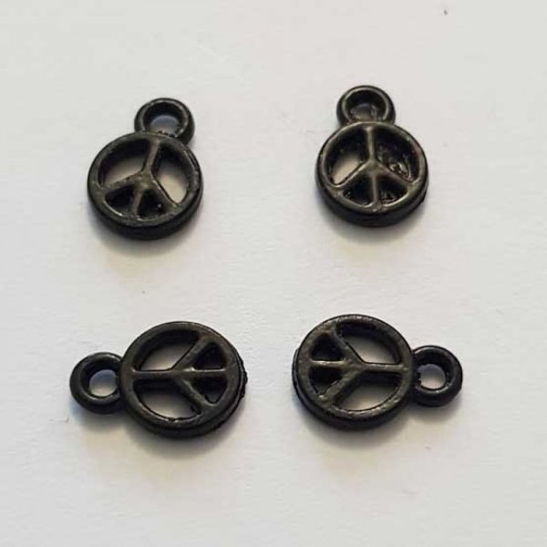 Breloque Peace & Love N&deg;10 Noir