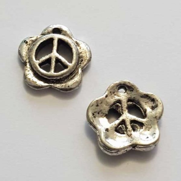 Breloque Peace & Love N&deg;11 Argent