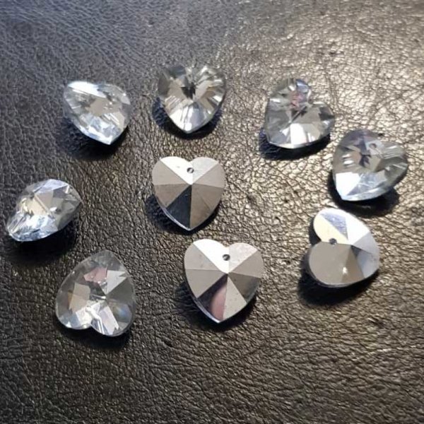 Colgante Coraz&oacute;n de cristal facetado N&deg;01-01