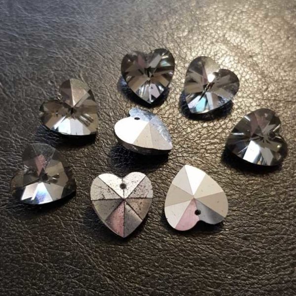 Colgante Coraz&oacute;n de cristal facetado N&deg;01-02