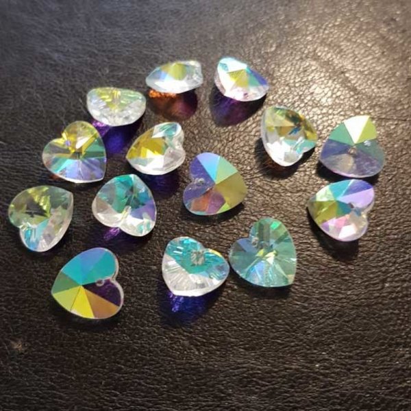 Colgante Coraz&oacute;n de cristal facetado N&deg;01-03