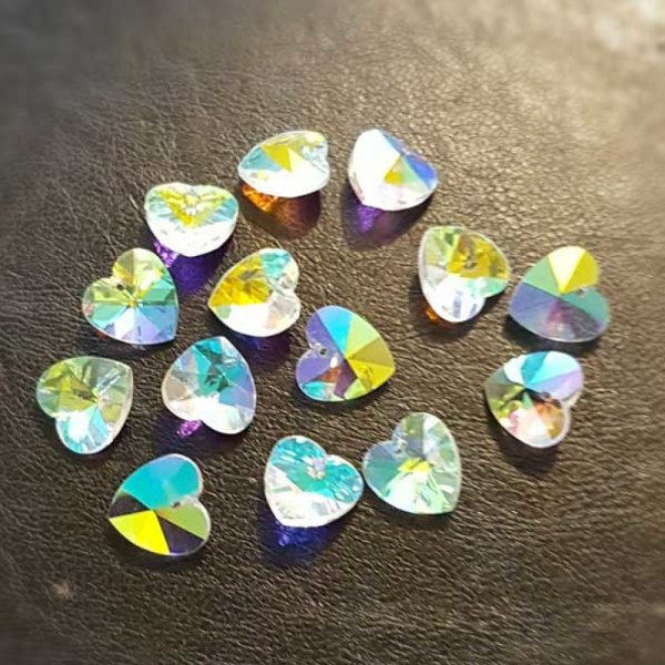 Colgante Coraz&oacute;n de cristal facetado N&deg;01-03