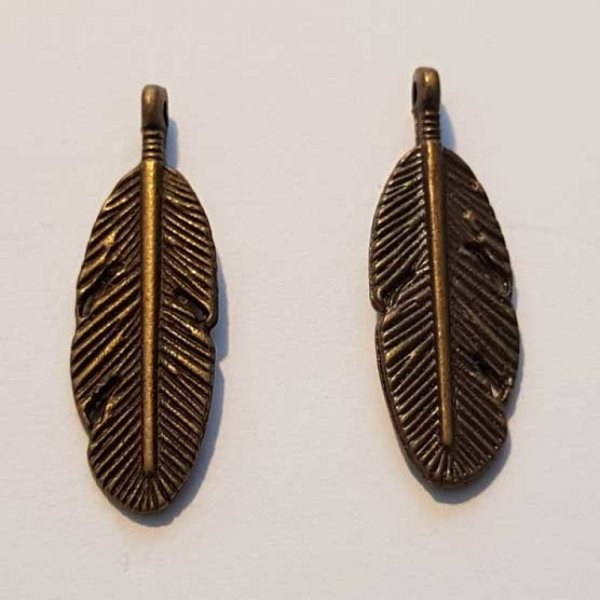 Breloque Plume N&deg;07 Bronze