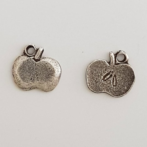 Charm Manzana Metal Plata N&deg;02 cocina x 10 piezas.