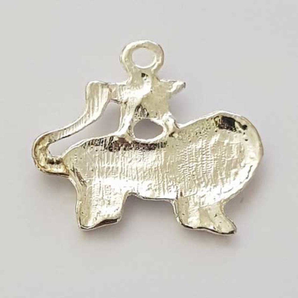 Colgante signo zodiacal Leo Plata Metal N°04 con strass