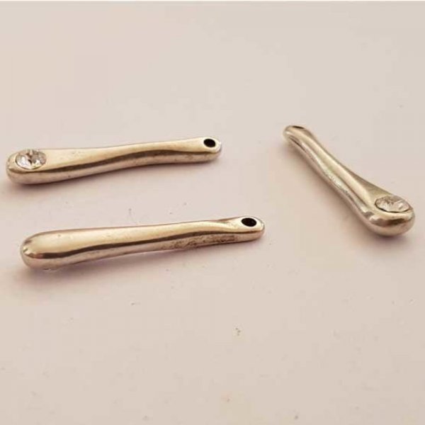 Breloque goutte N&deg;09-04 Argent et strass