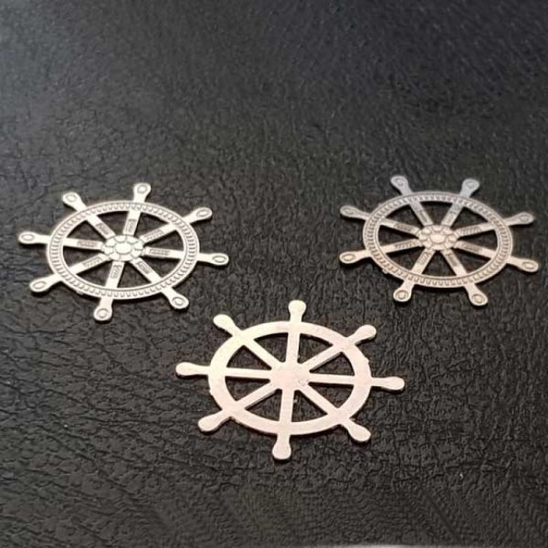 Breloque gouvernail N&deg;03 Argent