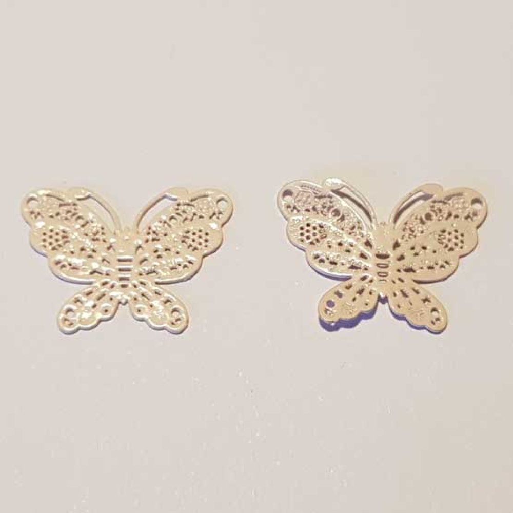 Breloque papillon N°21 Rose Clair 15 x 20 mm