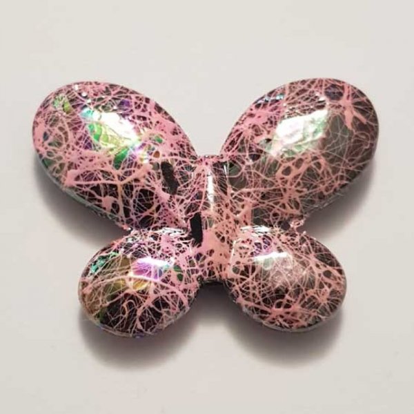 Breloque papillon N&deg;36 Rose 34 x 44 mm