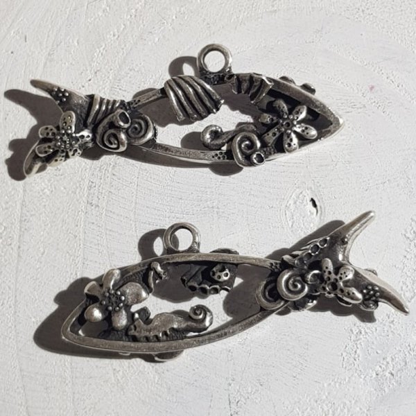 Breloque pendentif Argent en Zamac N&deg;004 Poisson