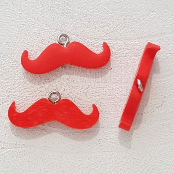 Colgante Bigote N&deg;05 Rojo