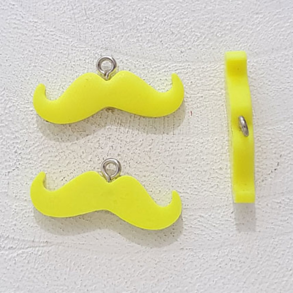 Colgante Bigote N°10 Amarillo fluorescente