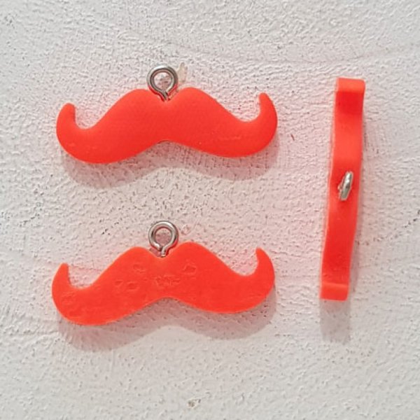 Colgante Bigote N&deg;12 Naranja fluorescente