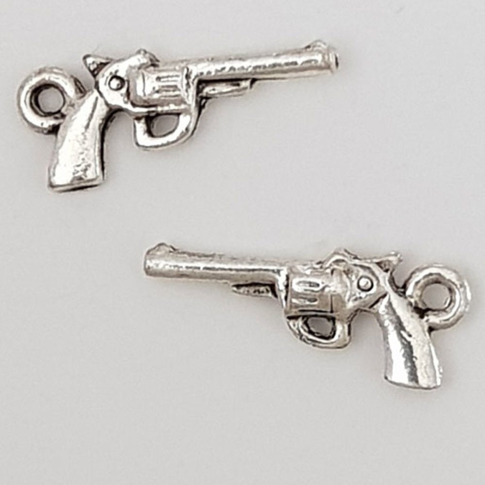 Charm revólver pistola N°01 Plata