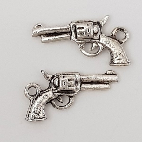 Charm rev&oacute;lver pistola N&deg;02 Plata