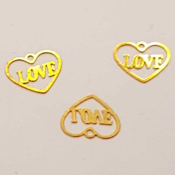 Breloques C&oelig;ur N&deg;87 C&oelig;ur Dor&eacute; Love