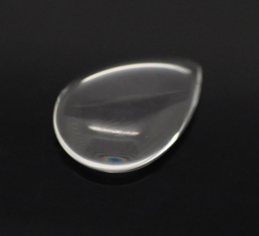 Cabochon Gota 13 x 18 mm en vidrio transparente N°24