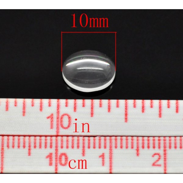 Cabochon Oval 08 x 10 mm en vidrio transparente N&deg;15 por 2 piezas