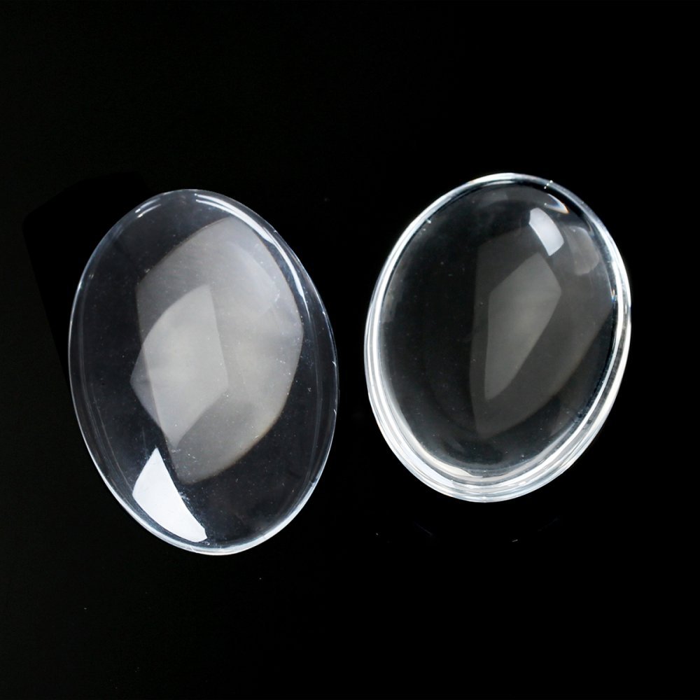 Cabochon Oval 15 x 20 mm en vidrio transparente N°18 por 2 piezas