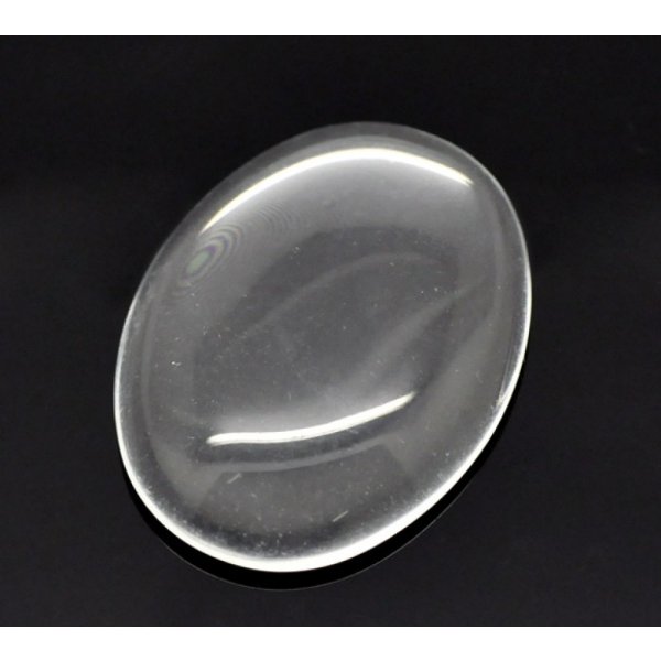 Cabochon Oval 30 x 40 mm en vidrio transparente N&deg;21