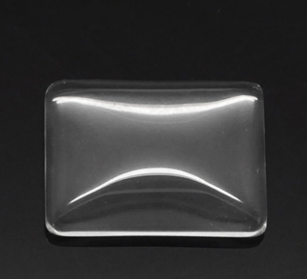 Cabujón Rectángulo 18 x 25 mm en vidrio burilado transparente N°29