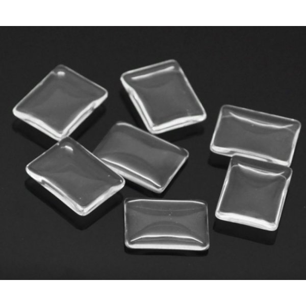 Cabuj&oacute;n Rect&aacute;ngulo 18 x 25 mm en vidrio burilado transparente N&deg;29