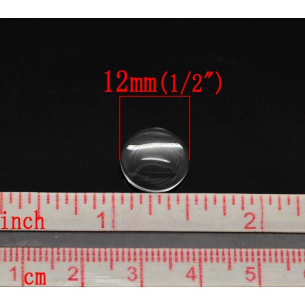 Cabochon Redondo 12 mm en vidrio transparente N&deg;03
