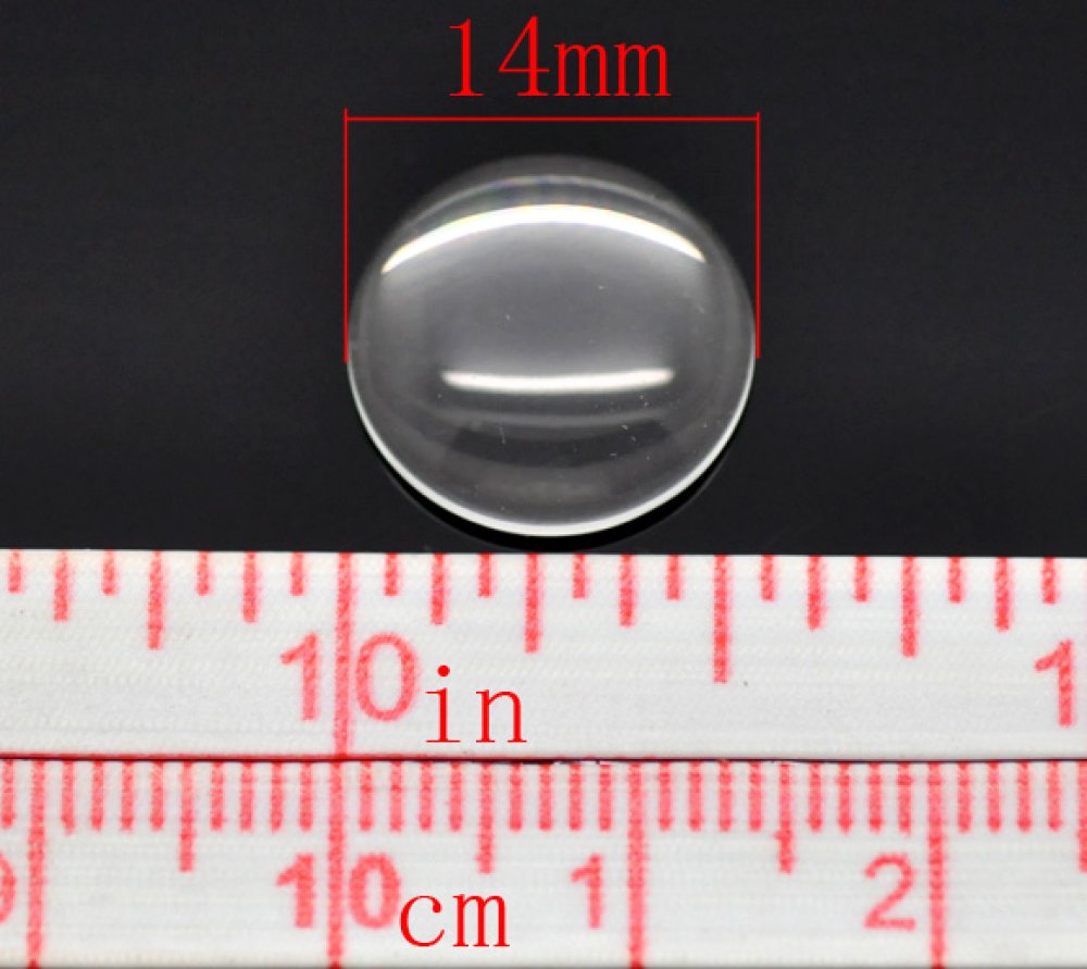 Cabochon Redondo 14 mm en vidrio transparente N°04