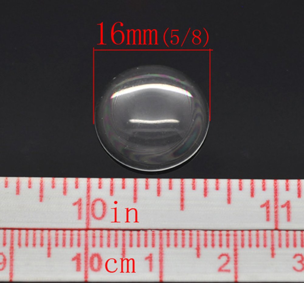 Cabochon Redondo 16 mm en vidrio transparente N°06