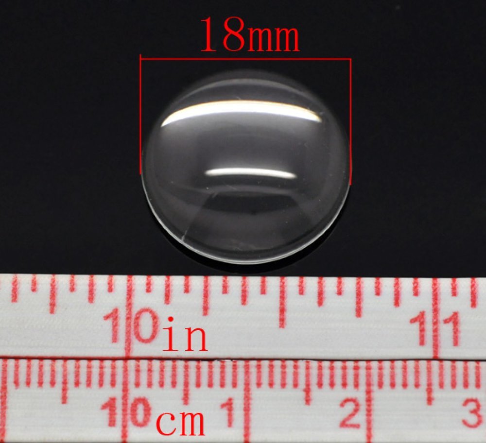 Cabochon Redondo 18 mm en vidrio transparente N°07