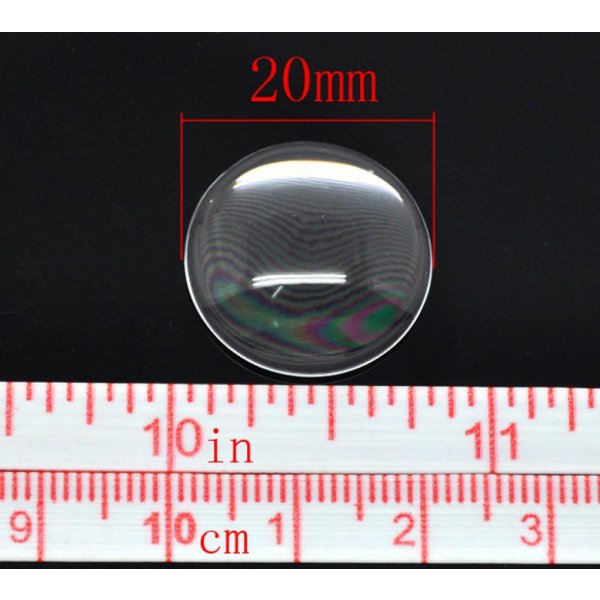 Cabochon Redondo 20 mm en vidrio transparente N&deg;08