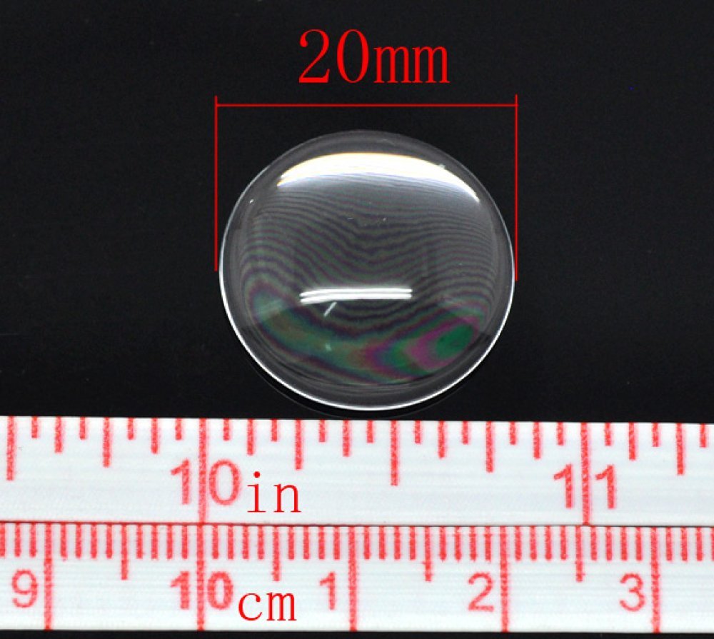 Cabochon Redondo 20 mm en vidrio transparente N°08