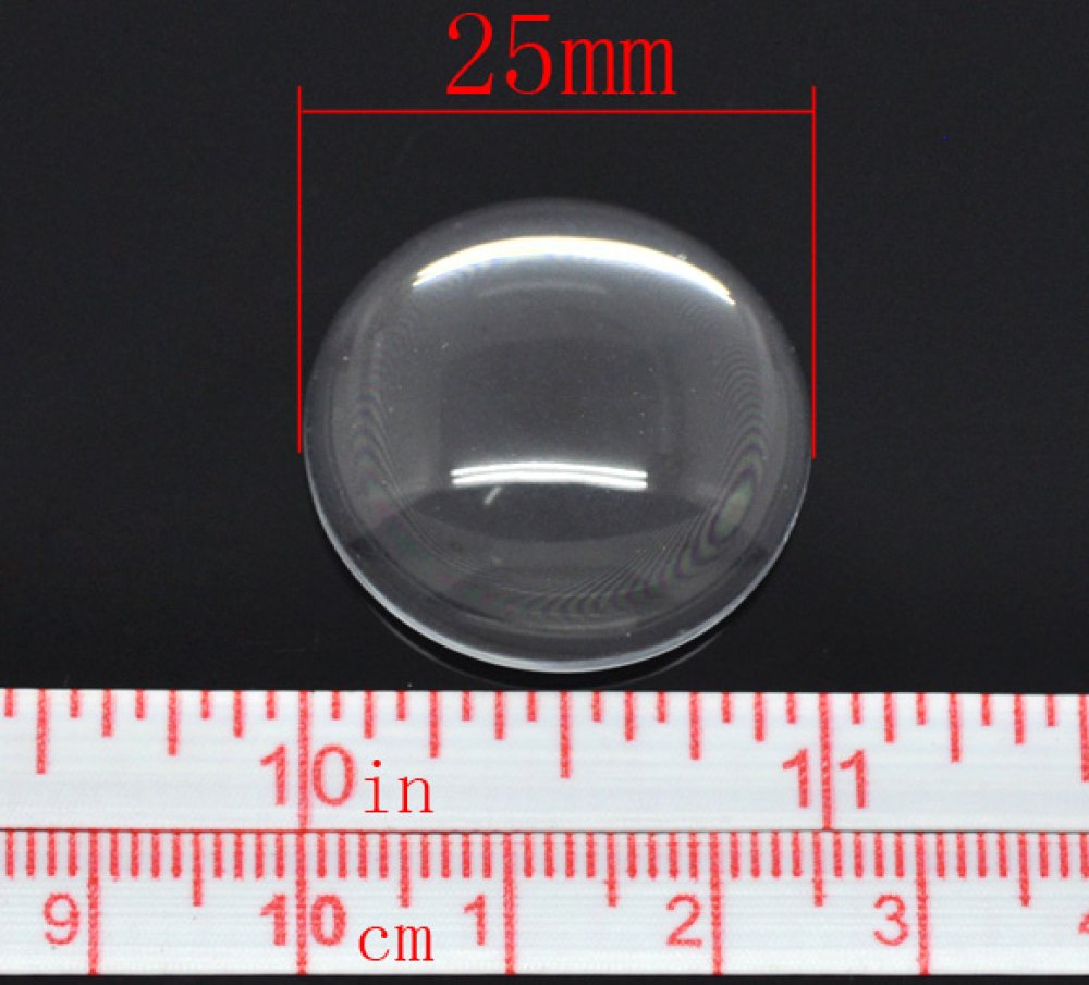 Cabochon Redondo 25 mm en vidrio transparente N°11 standard