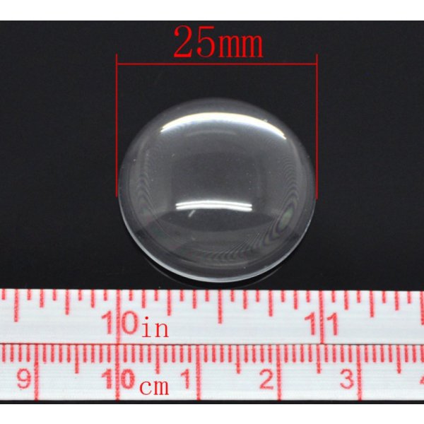 Cabochon Redondo 25 mm en vidrio transparente N&deg;11 standard