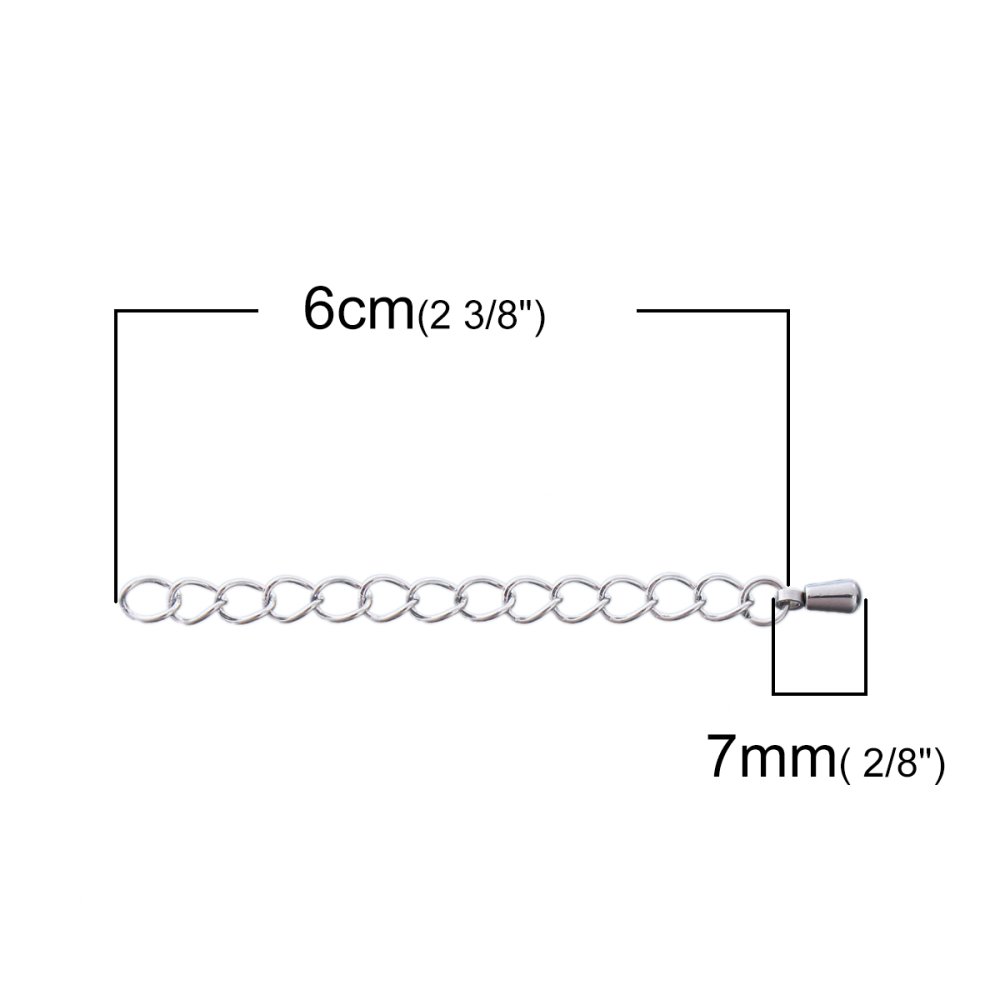 Collar de acero inoxidable Cadena de extensión 6 cm N°02