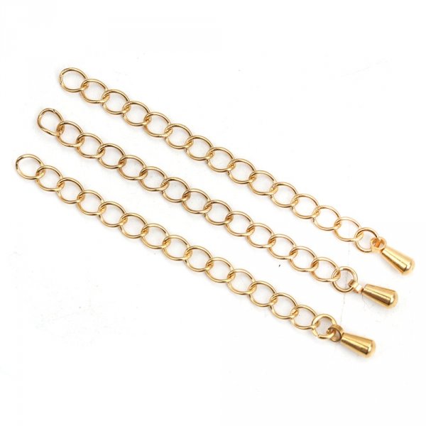 Collar de acero inoxidable Cadena de extensi&oacute;n 6 cm N&deg;03 Oro