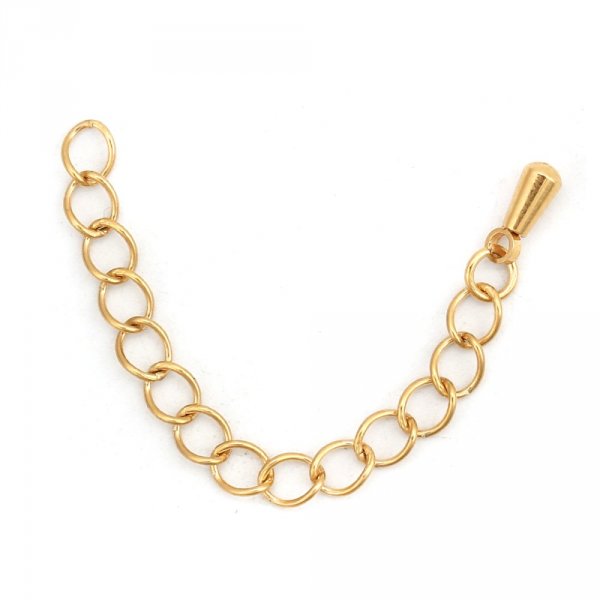 Collar de acero inoxidable Cadena de extensi&oacute;n 6 cm N&deg;03 Oro