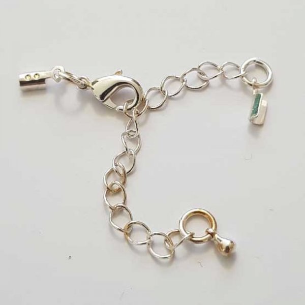 Cha&icirc;ne d'Extension et fermoir mousqueton Argent 04