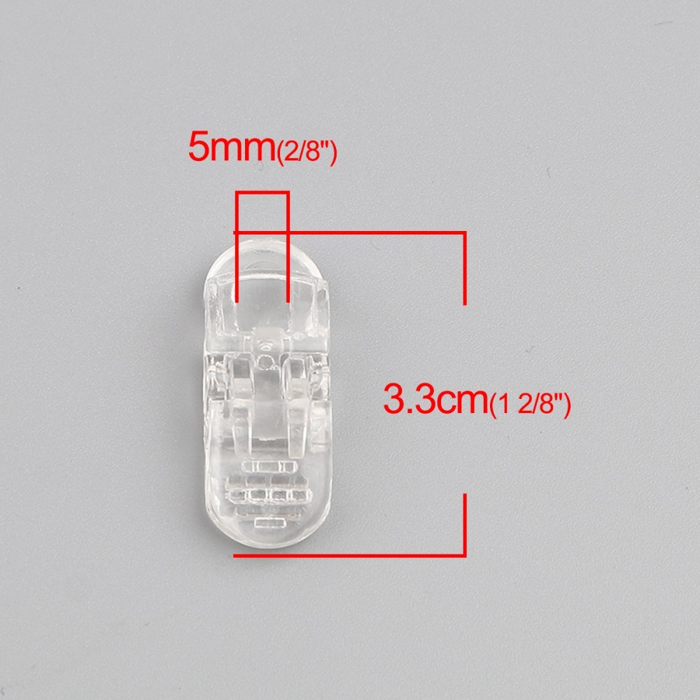 Clips Máscara transparente 3,3cm x 1,3cm x 2 piezas