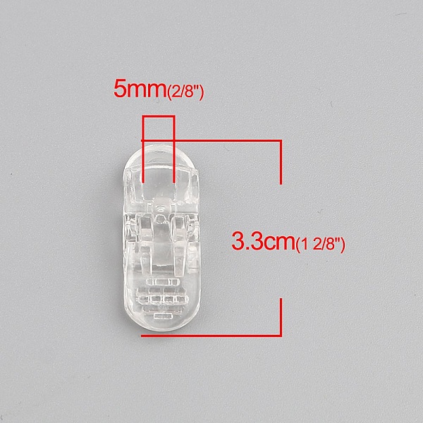 Clips M&aacute;scara transparente 3,3cm x 1,3cm x 2 piezas