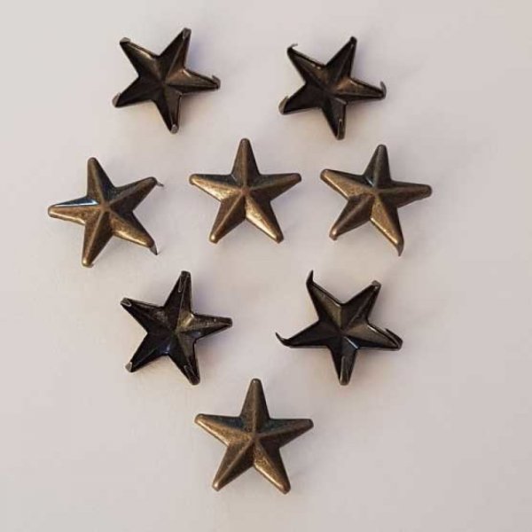 Clous rivet &agrave; griffes Etoile 11 mm Bronze x 10 pi&egrave;ces