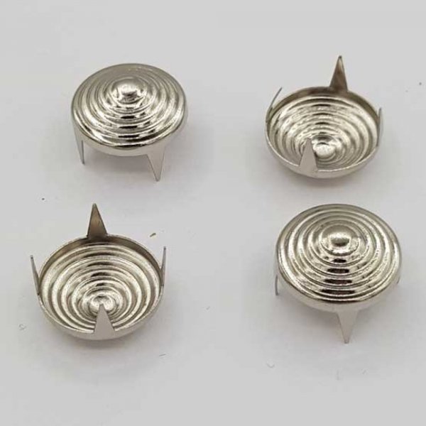 Clous rivet &agrave; griffes Rond 13 mm N&deg;02 Argent 10 pi&egrave;ces