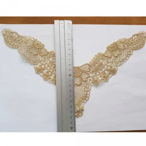 Cuello de encaje de guipur Oro