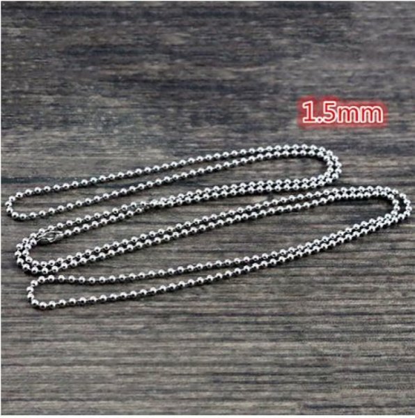 Collier N&deg;03 cha&icirc;ne boule 304 acier inoxydable de 70 cm - 1.5mm