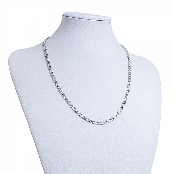 Collar N&deg;03 de malla Figaro de acero inoxidable 50,5 cm