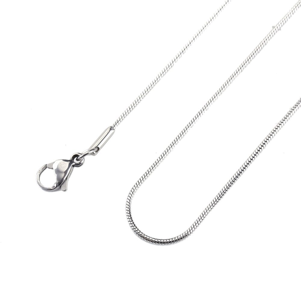 Collar N°09 en acero inoxidable cadena serpiente 51 cm
