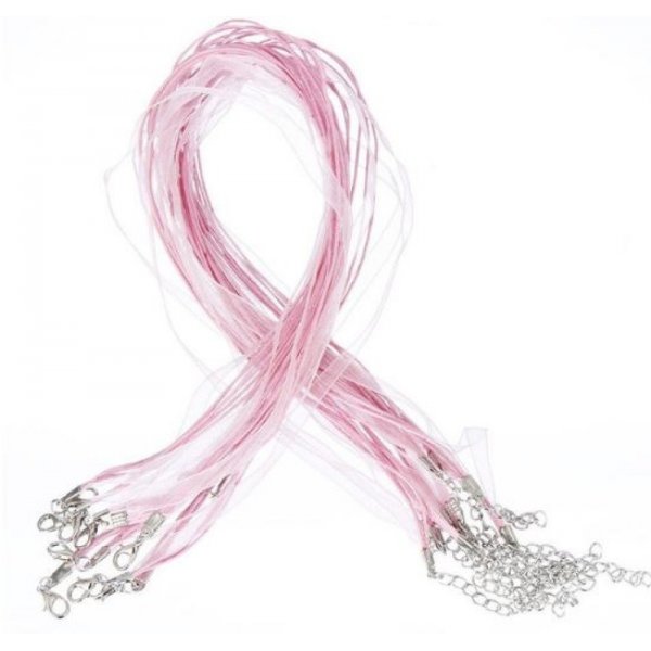 Collar con cinta de organza N&deg;03 y cord&oacute;n encerado