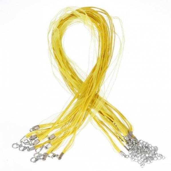 Collar con cinta de organza N&deg;05 y cord&oacute;n encerado